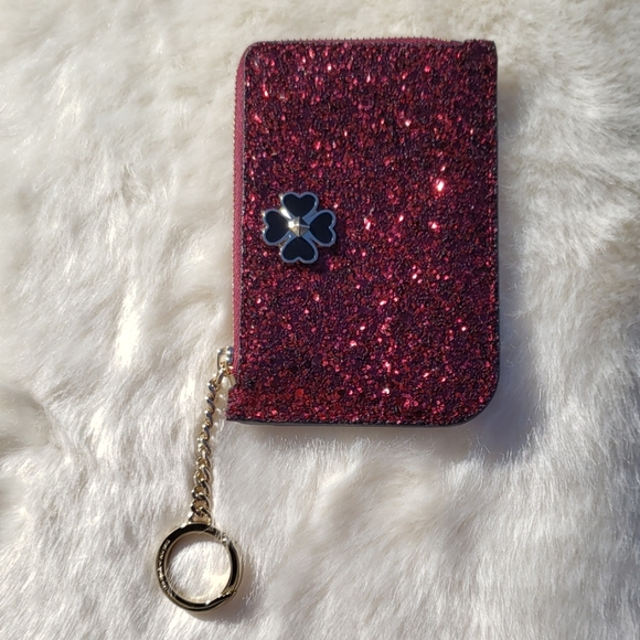 ♠️NWT♠️KATE SPADE BLACK CHERRY GLITTER WALLET - Picture 3 of 6